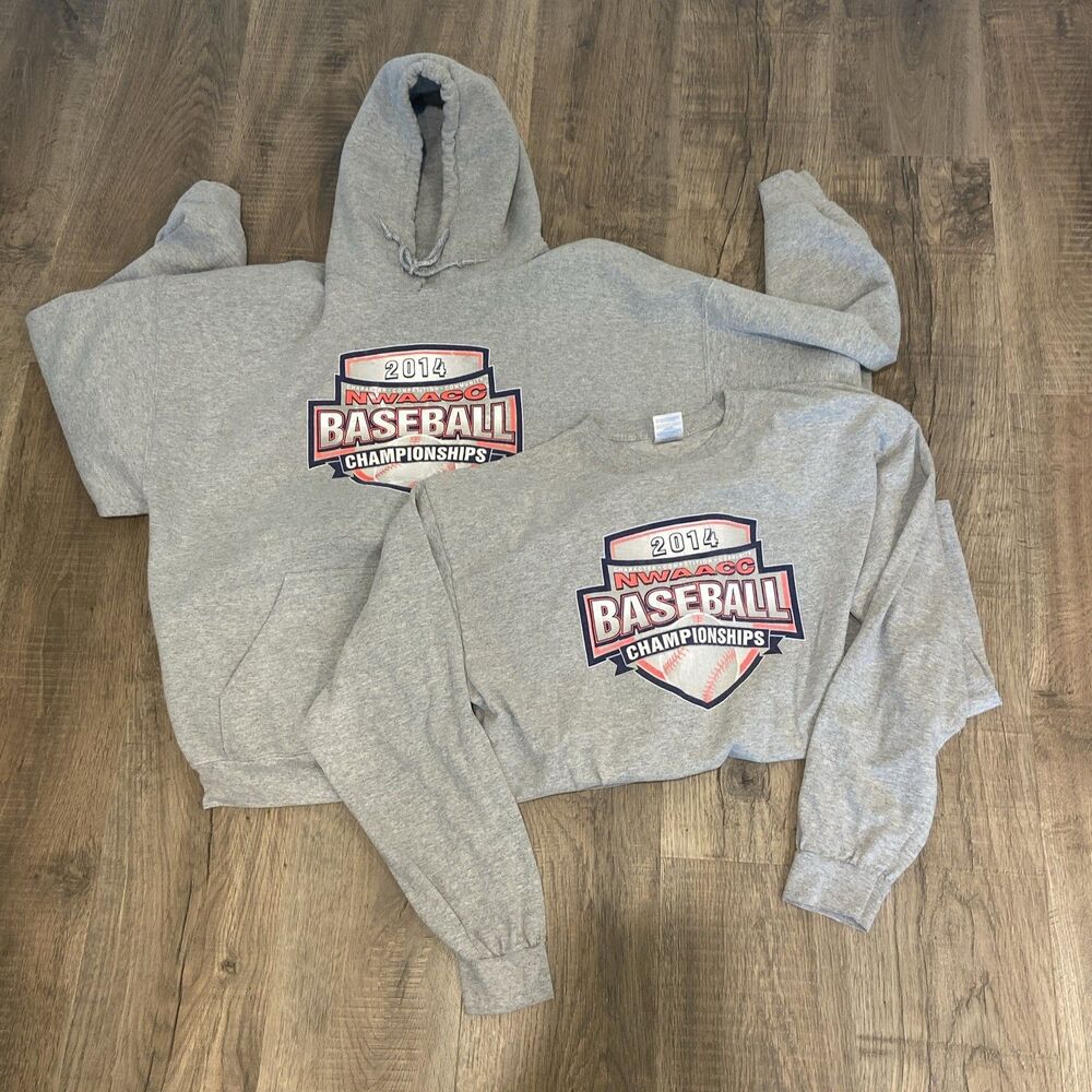 Mens XL Gildan hood and long sleeveBaseball Championship 2014 90% cotton